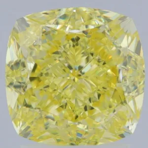 3.01 Carat Cushion Modified Fancy Intense Yellow VS1 Natural Diamond