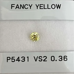 0.36 Carat Round Fancy Yellow VS2 Natural Diamond