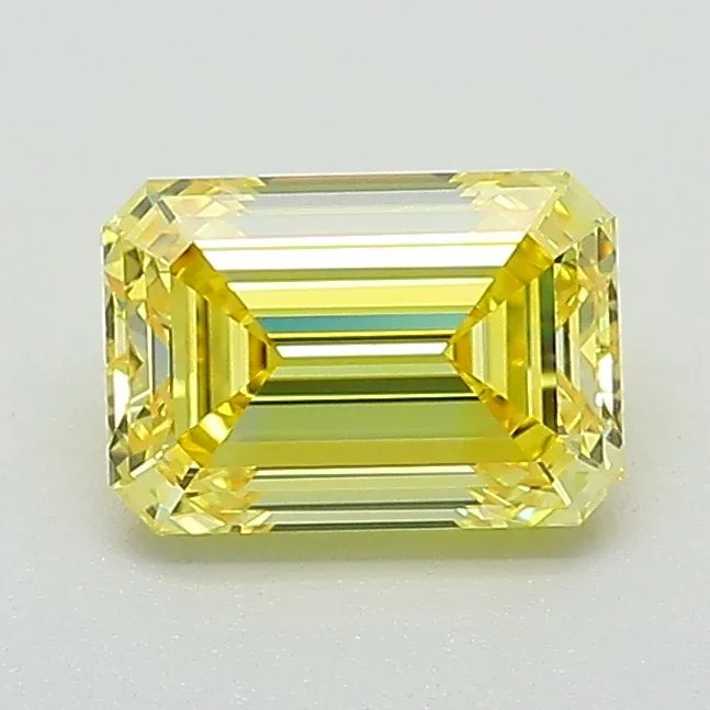 1.1 Carat Fancy Vivid Yellow VVS1 EMERALD Lab Diamond