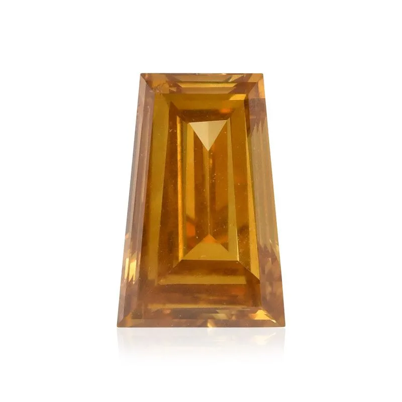 0.72 Carat Tapered Baguette Fancy Deep Yellow I1 Natural Diamond
