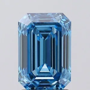 2.17 Carat Emerald Fancy Vivid Blue VS1 Lab Diamond