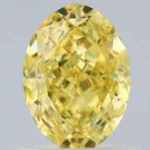 1.01 Carat Oval Fancy Intense Yellow VS2 Natural Diamond