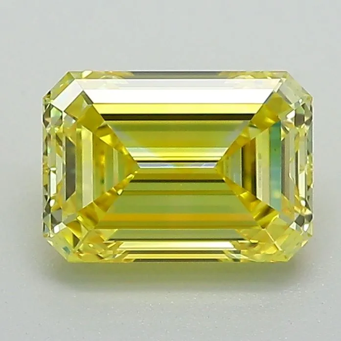 1.62 Carat Fancy Vivid Yellow VS1 EMERALD Lab Diamond