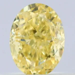 0.51 Carat Oval Fancy Intense Yellow VS1 Natural Diamond