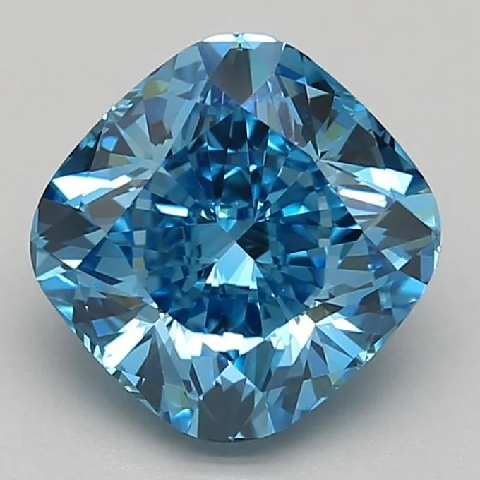 2.0 Carat Fancy Vivid Blue VVS2 CUSHION BRILLIANT Lab Diamond