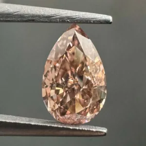 0.37 Carat Pear Fancy Brown Pink SI2 Natural Diamond