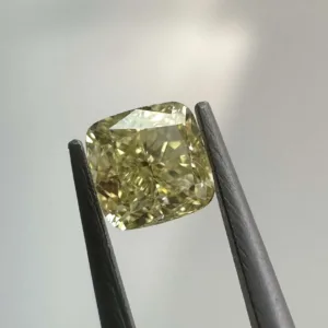 0.39 Carat Cushion Brilliant Fancy Yellow VS1 Natural Diamond