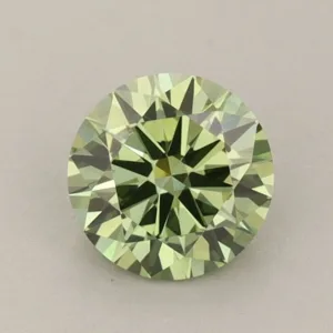 0.8 Carat Round Fancy Vivid Green VVS2 Lab Diamond