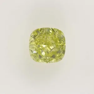 0.77 Carat Cushion Brilliant Fancy Intense Yellow VS1 Natural Diamond