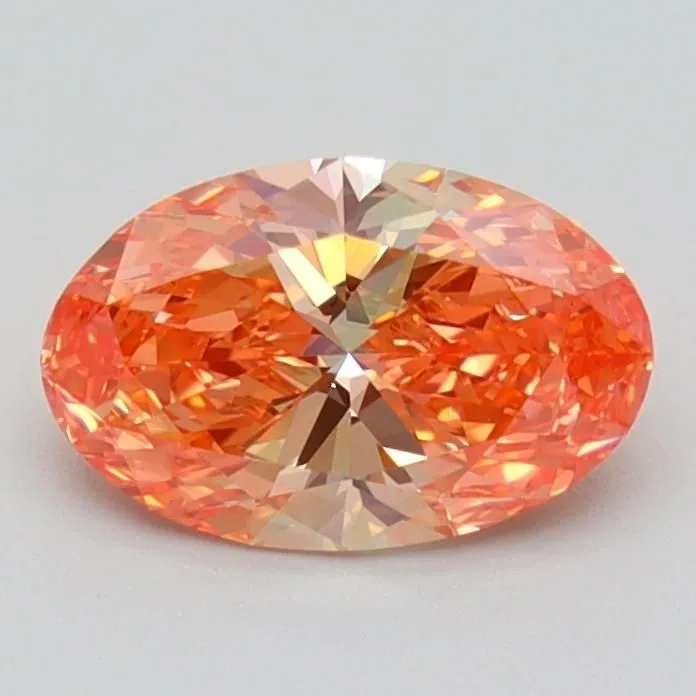 1.12 Carat Fancy Vivid Orange Pink VVS1 OVAL Lab Diamond