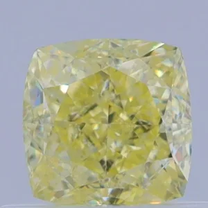 0.61 Carat Cushion Brilliant Fancy Yellow VS1 Natural Diamond
