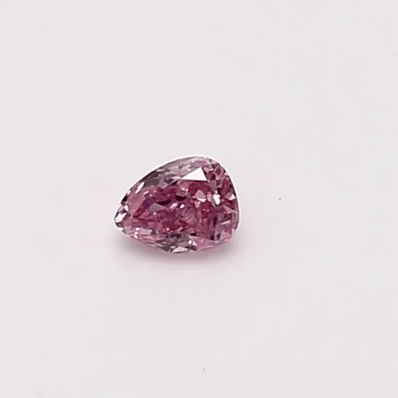 0.12 Carat Pear Fancy Intense Pink Natural Diamond