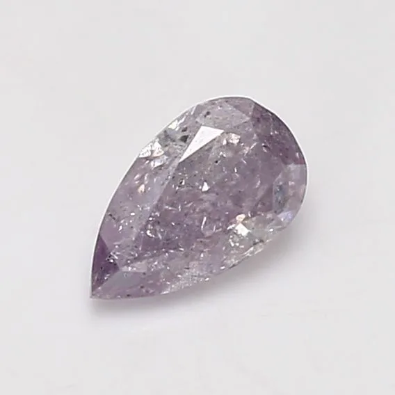 0.72 Carat Fancy Grayish Pink Purple I3 PEAR Diamond