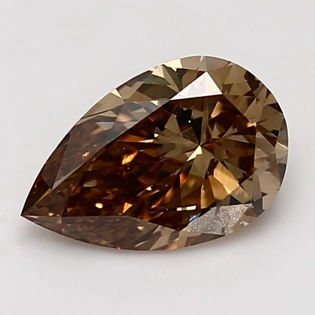 2.06 Carat Pear Fancy Yellow Brown SI1 Natural Diamond