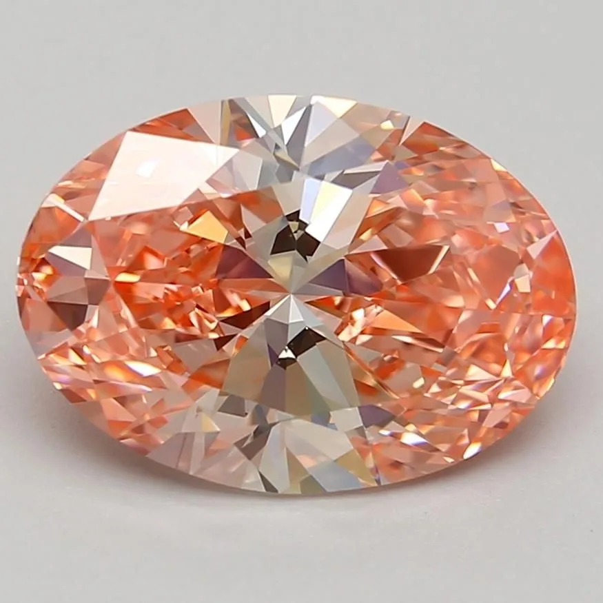 2.92 Carat Fancy Intense Orangey Pink VVS2 OVAL Lab Diamond