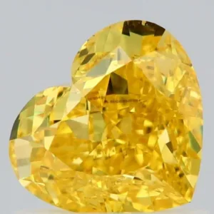 1 Carat Heart Fancy Vivid Yellow VS2 Natural Diamond