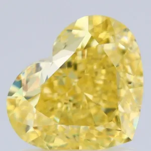 1.52 Carat Heart Fancy Intense Yellow VS2 Natural Diamond