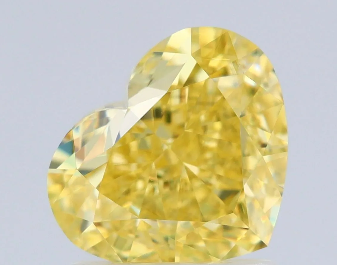 1.52 Carat Heart Fancy Intense Yellow VS2 Natural Diamond 1 1.52 Carat Heart Fancy Intense Yellow VS2 Natural Diamond