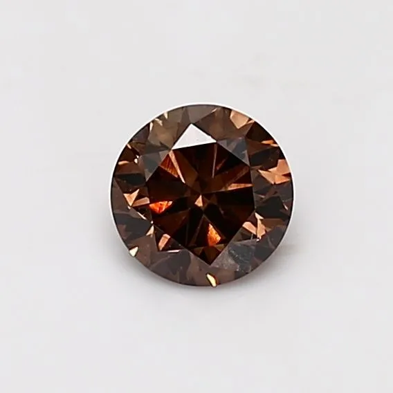 0.53 Carat Round Fancy Dark Brown VS1 Natural Diamond