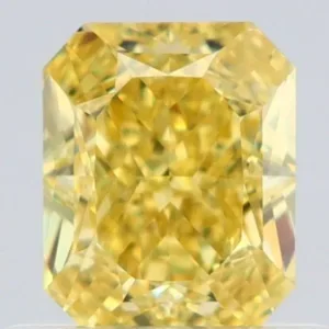 0.71 Carat Radiant Fancy Intense Yellow VVS2 Natural Diamond