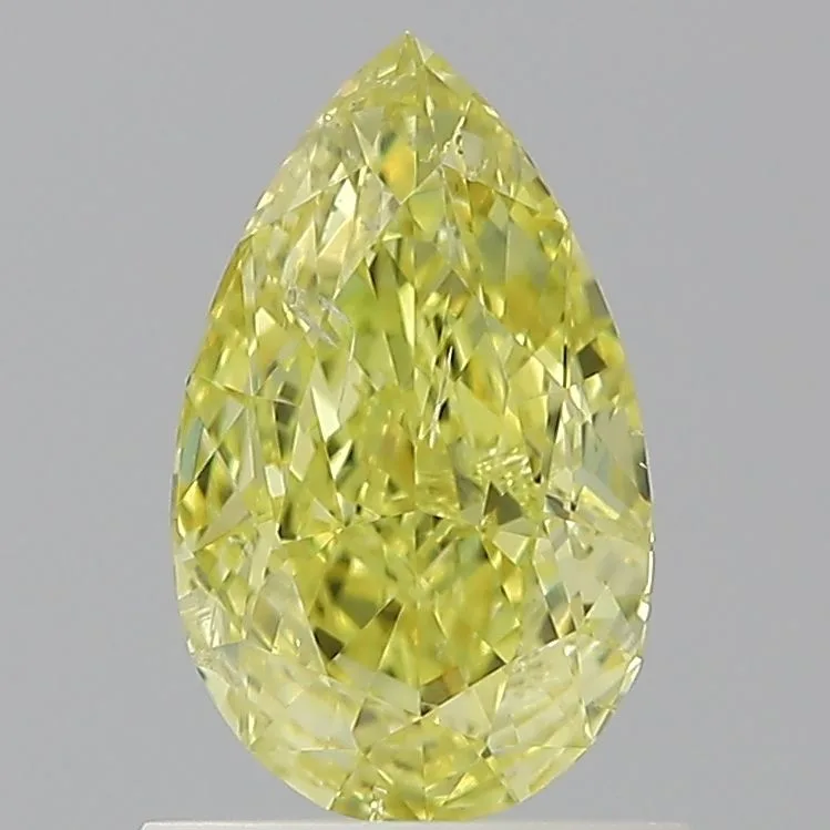1 Carat Pear Fancy Intense Yellow I1 Natural Diamond