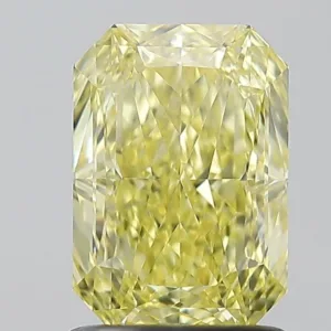1.56 Carat Radiant Fancy Intense Yellow VVS1 Natural Diamond