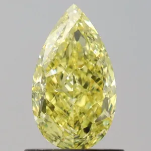 1.01 Carat Pear Fancy Intense Yellow VVS1 Natural Diamond