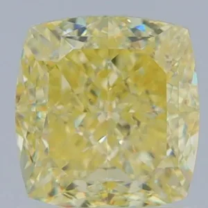 1.52 Carat Cushion Brilliant Fancy Yellow VS1 Natural Diamond