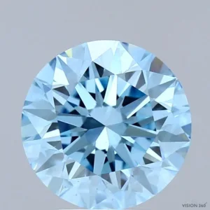 3.04 Carat Round Fancy Vivid Blue VS1 Lab Diamond