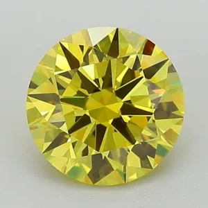 1.31 Carat Round Fancy Vivid Yellow VS2 Lab Diamond