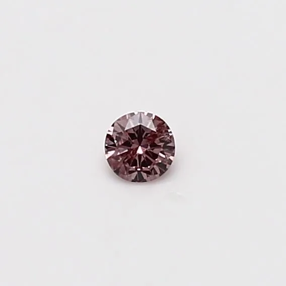 0.07 Carat Round Fancy Intense Pink I1 Natural Diamond
