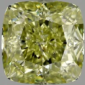 1.52 Carat Cushion Modified Fancy Yellow I1 Natural Diamond