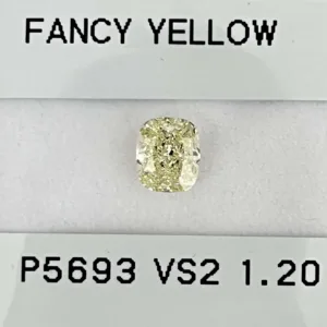 1.2 Carat Cushion Modified Fancy Yellow VS2 Natural Diamond