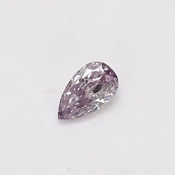 0.16 Carat Pear Fancy Pink Purple SI1 Natural Diamond