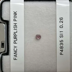 0.26 Carat Cushion Brilliant Fancy Intense Pink Natural Diamond