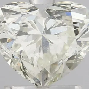 1.51 Carat Heart Very Light Green Yellow I1 Natural Diamond
