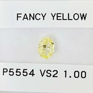 1 Carat Oval Fancy Yellow VS2 Natural Diamond