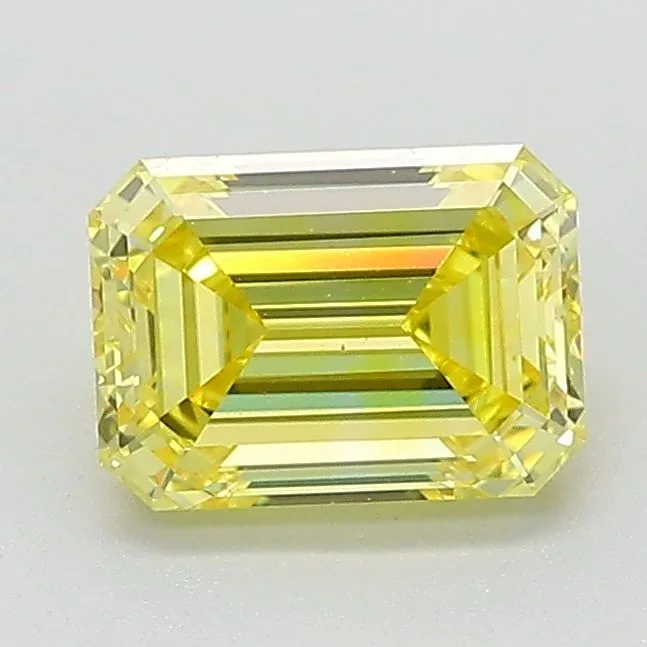 1.32 Carat Fancy Vivid Yellow VVS2 EMERALD Lab Diamond