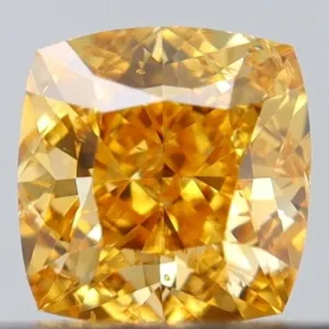 0.25 Carat Cushion Brilliant Fancy Vivid Yellow SI1 Natural Diamond