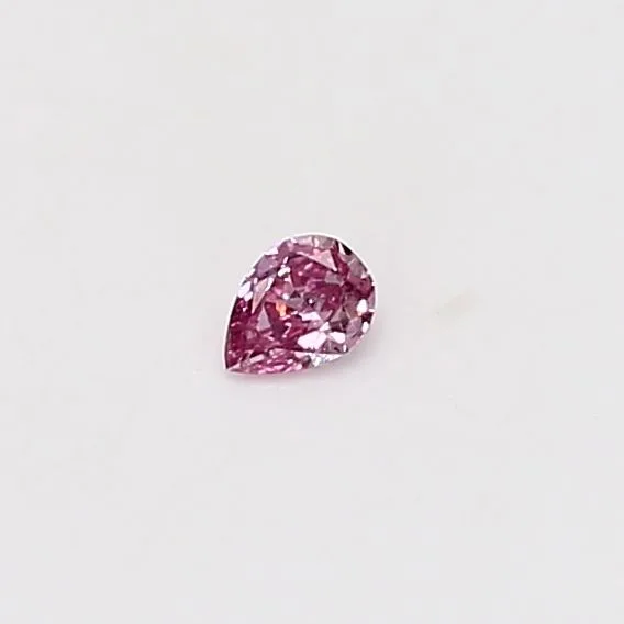 0.05 Carat Pear Fancy Vivid Pink VS2 Natural Diamond