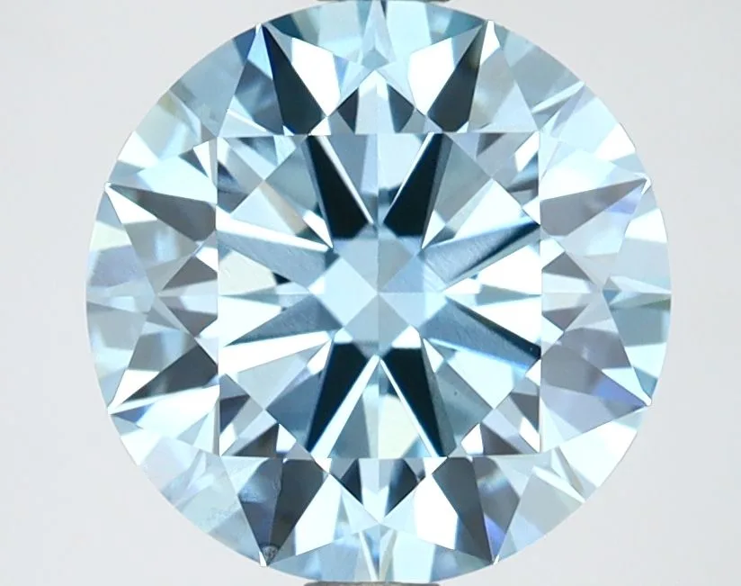 2.64 Carat Round Fancy Vivid Blue VVS2 Lab Diamond 1 2.64 Carat Round Fancy Vivid Blue VVS2 Lab Diamond