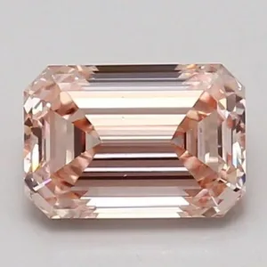 1.57 Carat Fancy Vivid Pink VS1 EMERALD Lab Diamond