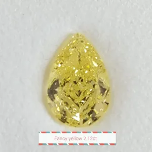 2.12 Carat Pear Fancy Yellow I1 Natural Diamond