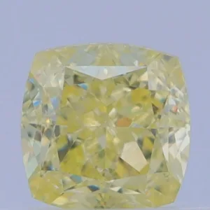 0.6 Carat Cushion Brilliant Fancy Yellow VS1 Natural Diamond