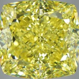 30.04 Carat Cushion Brilliant Fancy Vivid Yellow SI1 Natural Diamond