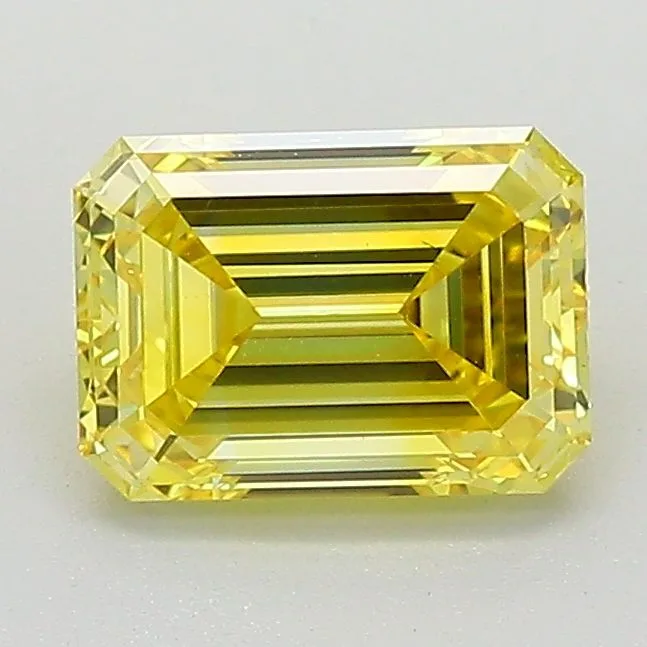 1.22 Carat Fancy Vivid Yellow VS1 EMERALD Lab Diamond