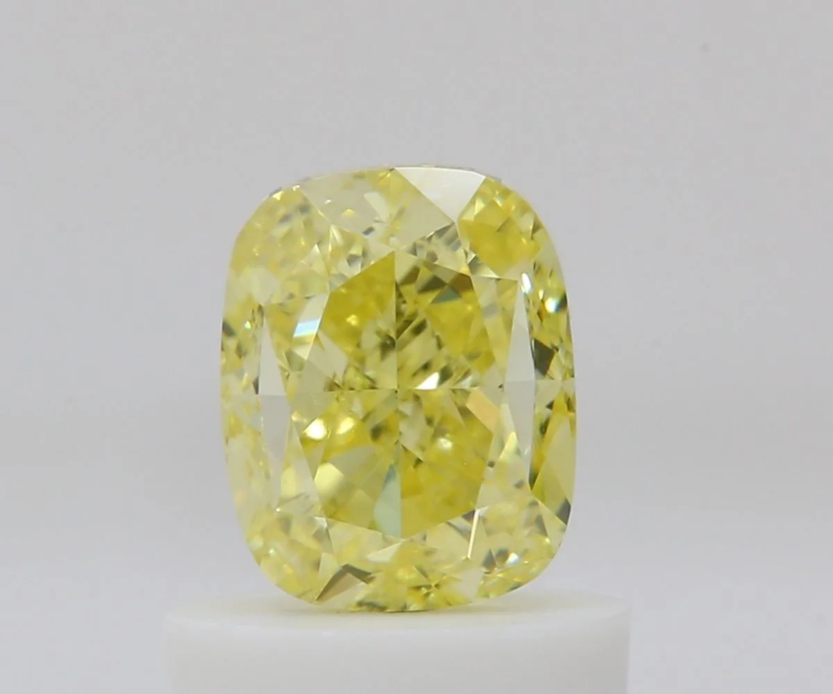 1 Carat Cushion Brilliant Fancy Intense Yellow VS2 Natural Diamond 1 1 Carat Cushion Brilliant Fancy Intense Yellow VS2 Natural Diamond