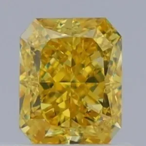 0.61 Carat Emerald Fancy Vivid Yellow VS1 Natural Diamond