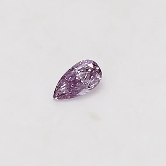 0.07 Carat Pear Fancy Intense Pink Purple Natural Diamond