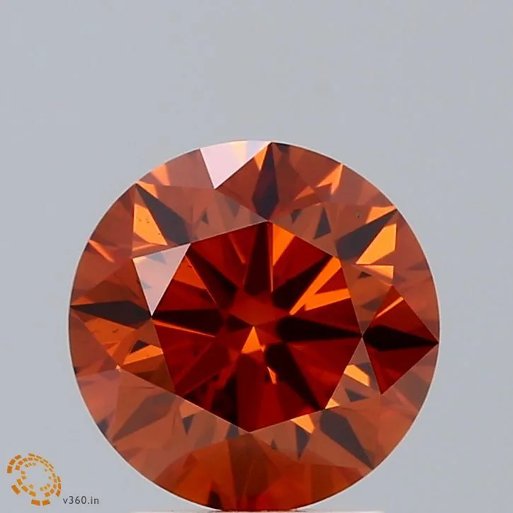 2.5 Carat Round Fancy Vivid Orange VS2 Lab Diamond